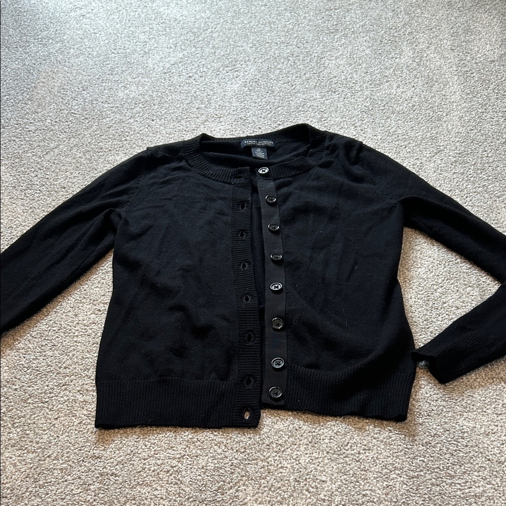 Banana republic Black Women's extra fine merino  Cardigan Sweater